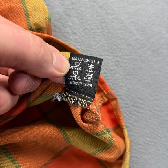 Dixxon Flannel Shirt Womens Lg Orange Check Plaid "The Trapper" Long Sleeve Snap - Picture 4 of 8